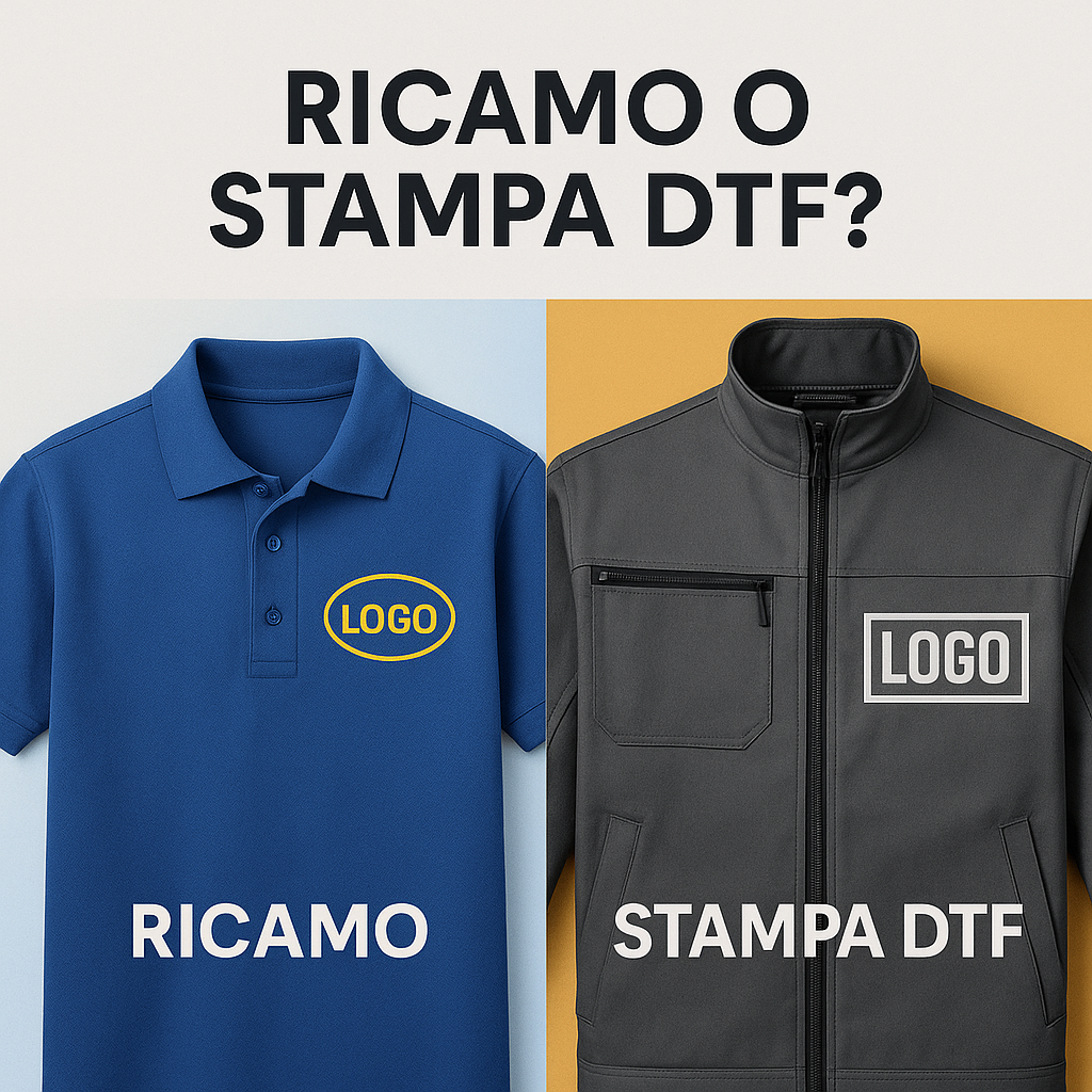 Ricamo o stampa DTF sull’abbigliamento da lavoro personalizzato? Guida alla scelta